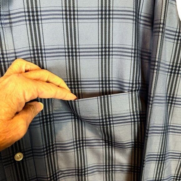 Daniel Cremieux Fine Egyptian Cotton Button Front Shirt Blue Size Medium - Picture 3 of 9